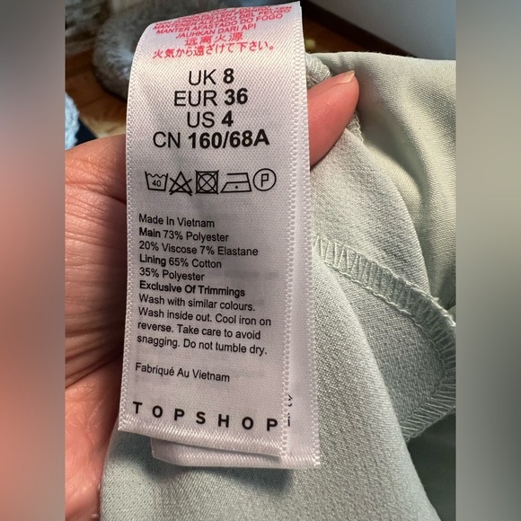 Topshop Mint Green High Rise Work Pant Size 4 Tall - Picture 8 of 11